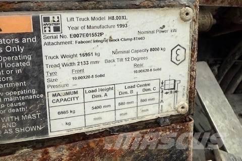 Hyster H 8.00 XL 5 Diesel trucks