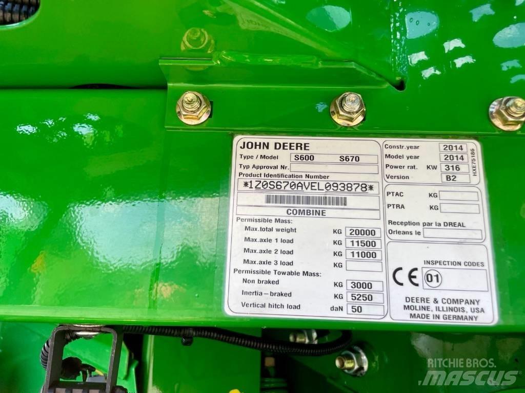 John Deere S 670 i Combine harvesters
