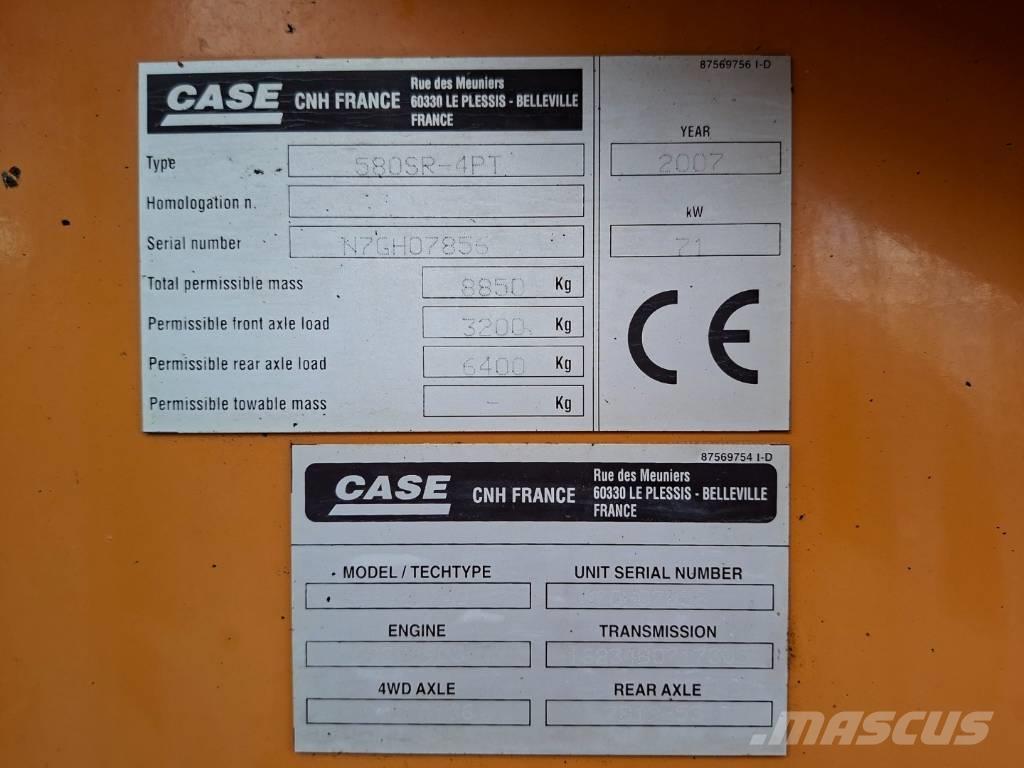 CASE 580 SR Backhoe loaders