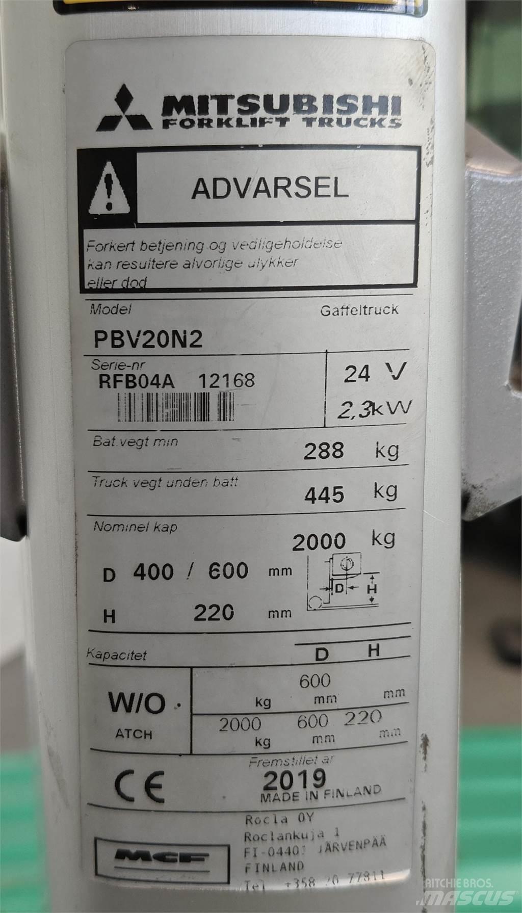 Mitsubishi PBV20N2 Forklift trucks - others