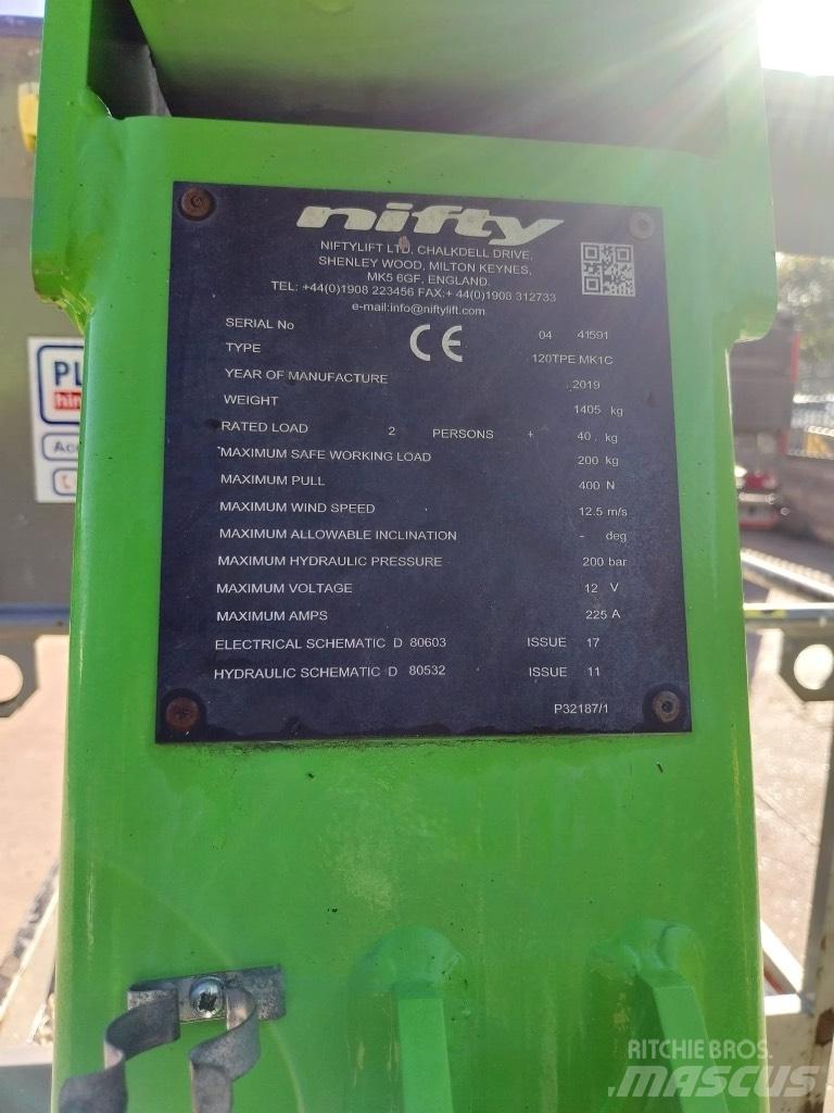 Niftylift 120TPE Trailer mounted aerial platforms