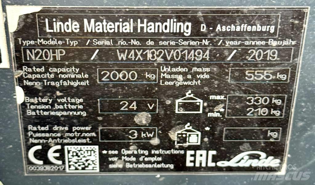 Linde N20HP/132 Low lift order picker