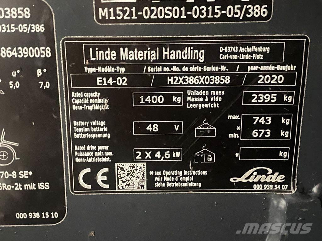 Linde E14-02 Electric forklift trucks