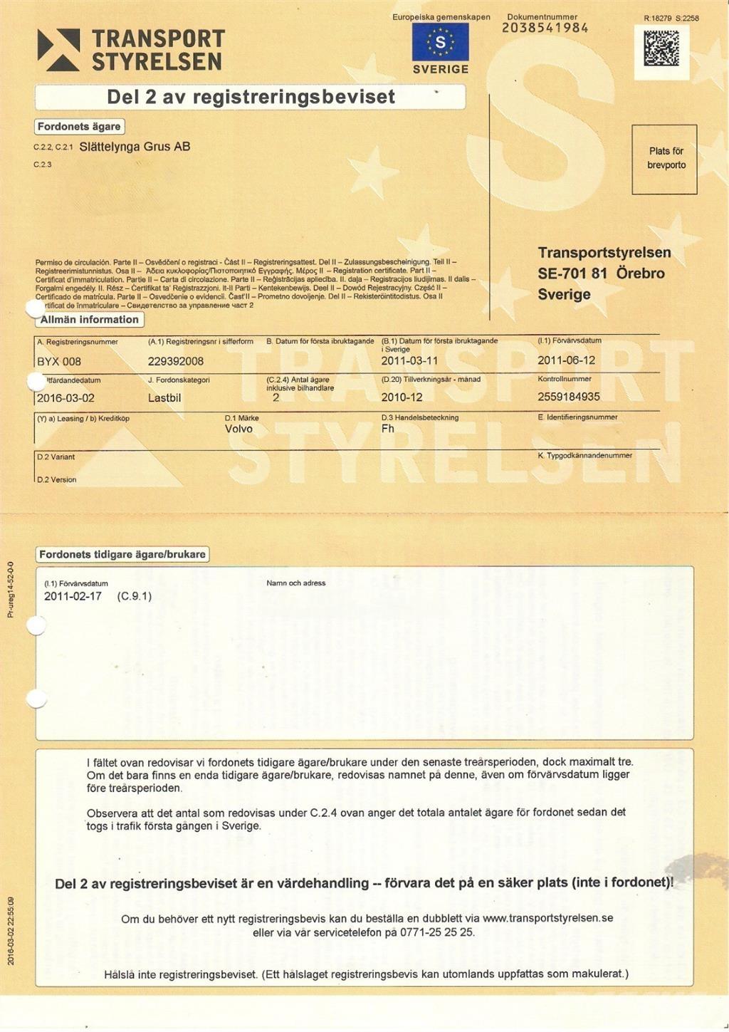 Volvo FH13 Chassis Cab trucks