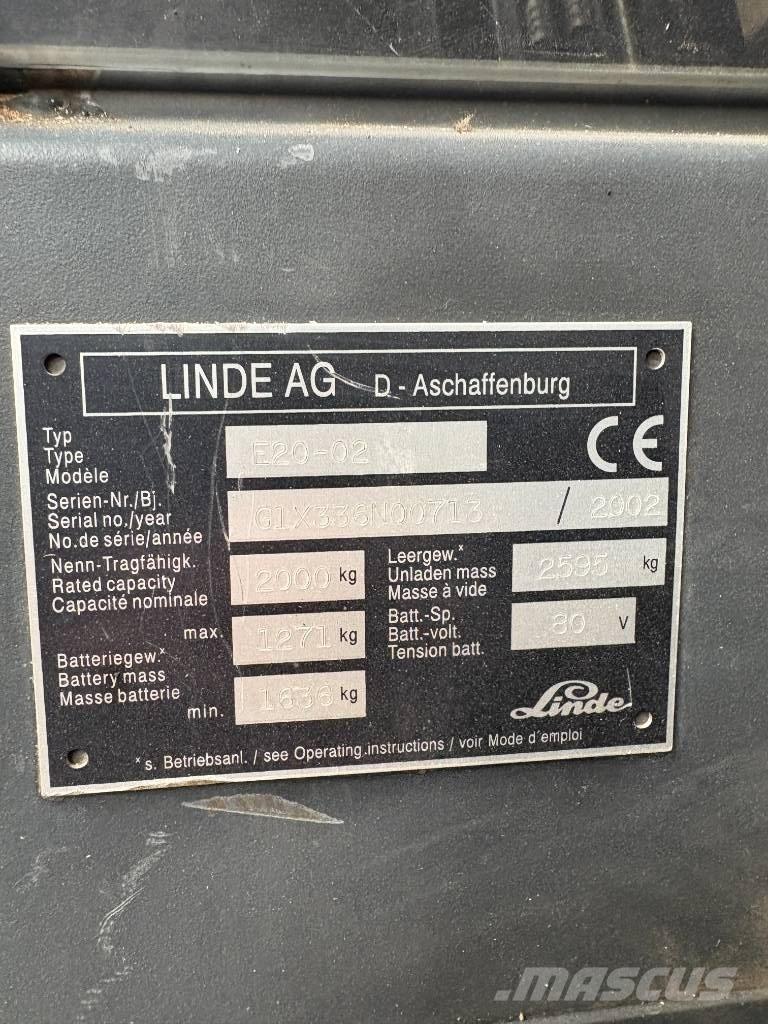 Linde E 20 P-02 Electric forklift trucks