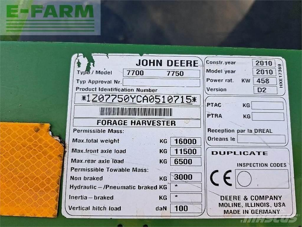 John Deere 7750 Self-propelled foragers