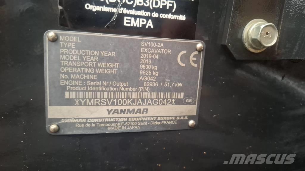 Yanmar SV 100-2A Midi excavators  7t - 12t