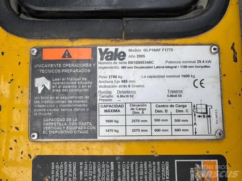 Yale GLP 16 AF F1775 LPG trucks