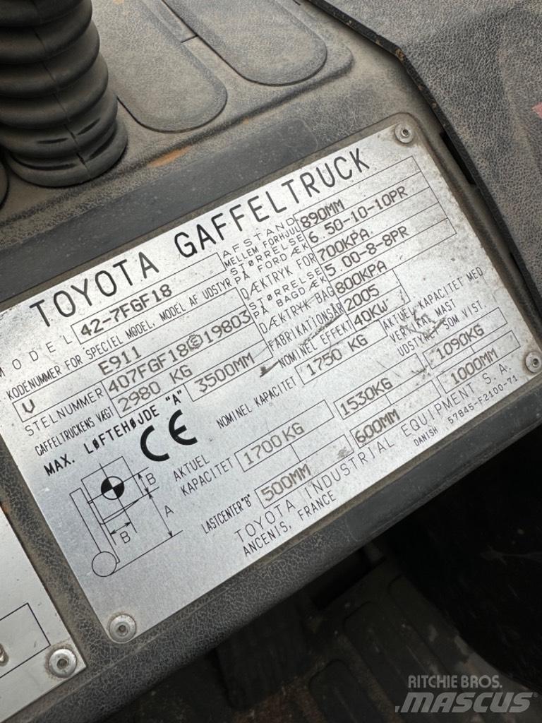 Toyota FG18 LPG trucks