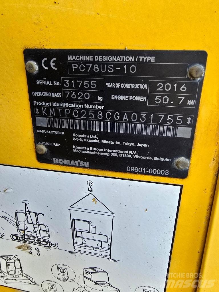 Komatsu Pc 78us-10 Midi excavators  7t - 12t