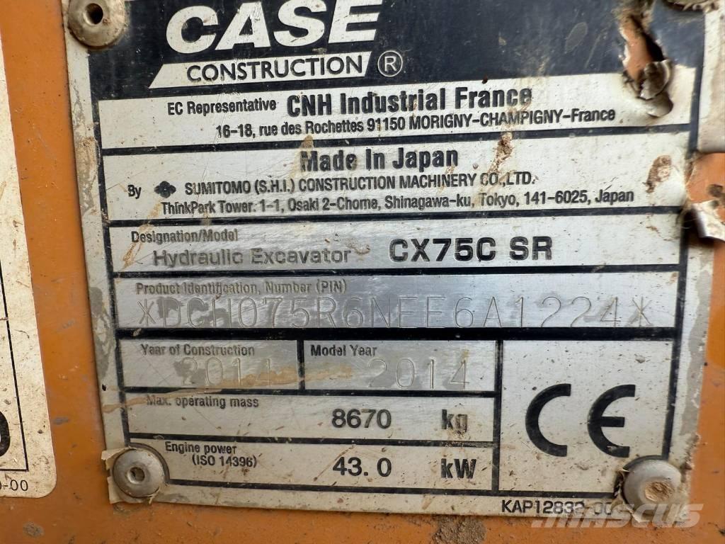 CASE CX 75 C SR Midi excavators  7t - 12t