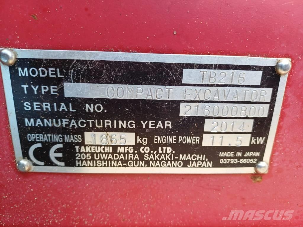 Takeuchi TB 216 Mini excavators < 7t (Mini diggers)