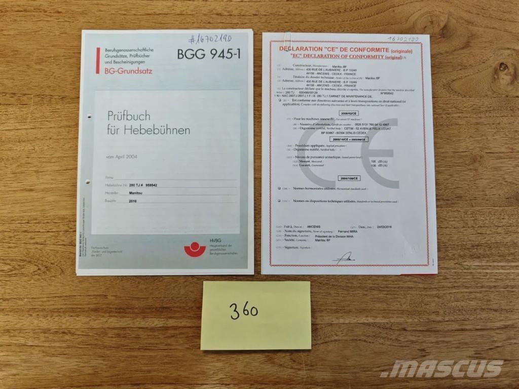 Manitou 280 TJ Telescopic boom lifts