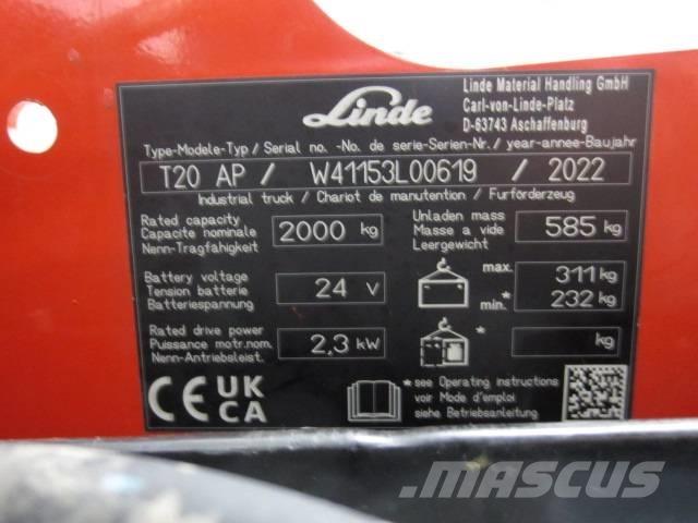 Linde T20AP Low lifter with platform