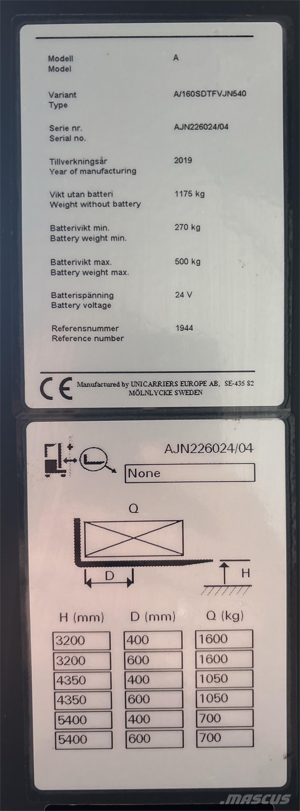 Atlet A160 Self propelled stackers