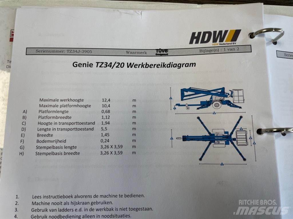 Genie TZ 34/20 Trailer mounted aerial platforms