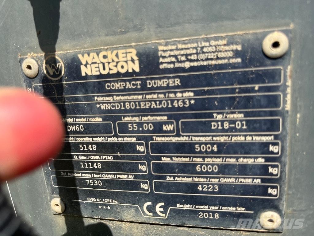 Wacker Neuson DW 60 Site dumpers