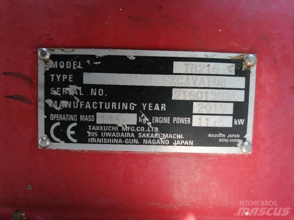Takeuchi TB 216 Mini excavators < 7t (Mini diggers)