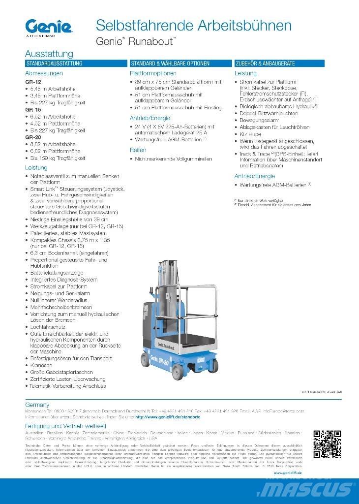 Genie GR-20 Vertical mast lifts