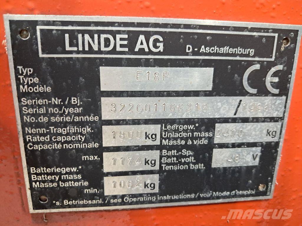 Linde E18P Electric forklift trucks