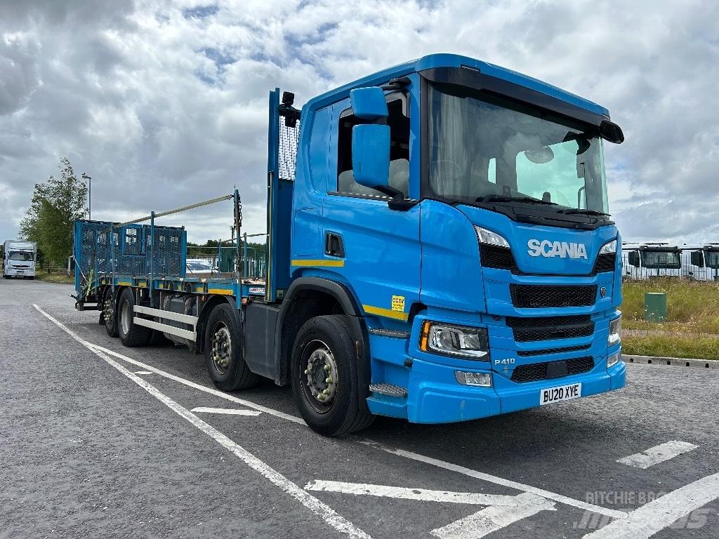 Scania P 410 Beavertail Flatbed / winch trucks