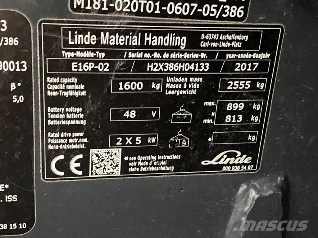 Linde E16P-02 Electric forklift trucks