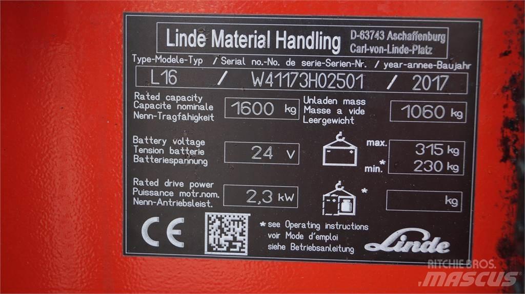 Linde L16i Pedestrian stacker