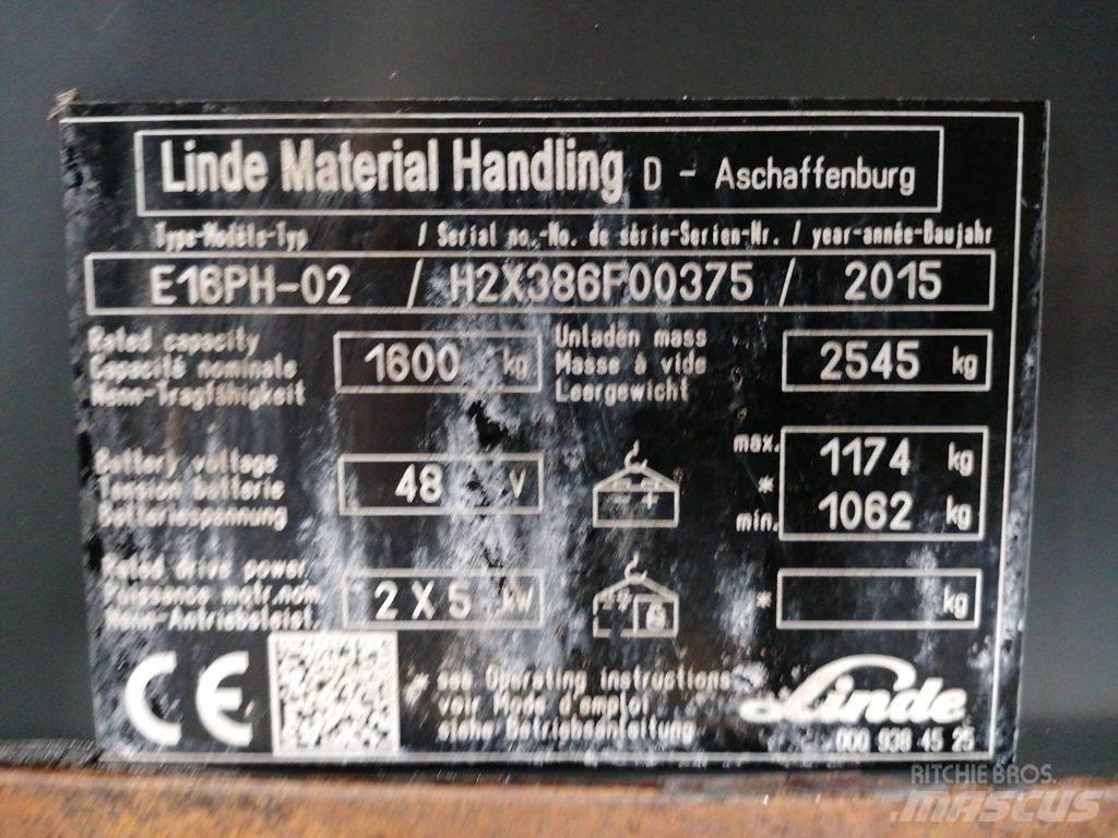 Linde E16PH-02 Electric forklift trucks