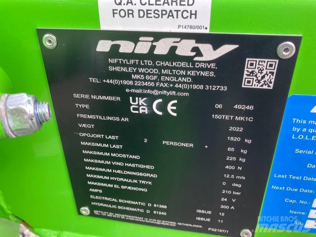 Niftylift 150TET Trailer mounted aerial platforms