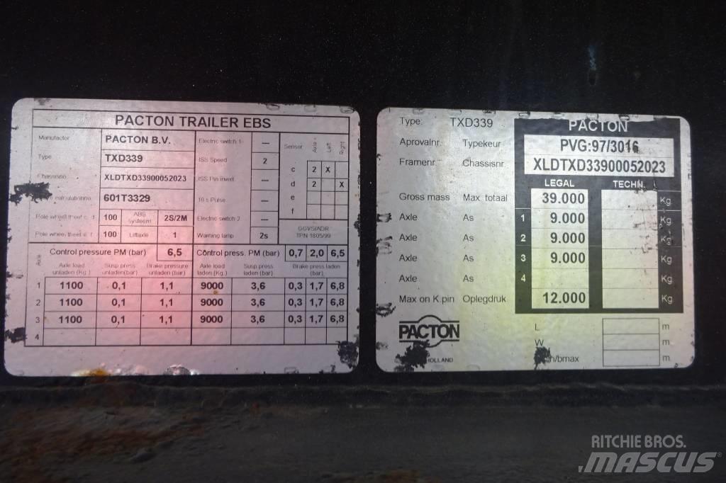 Pacton TXD339 Flatbed/Dropside semi-trailers