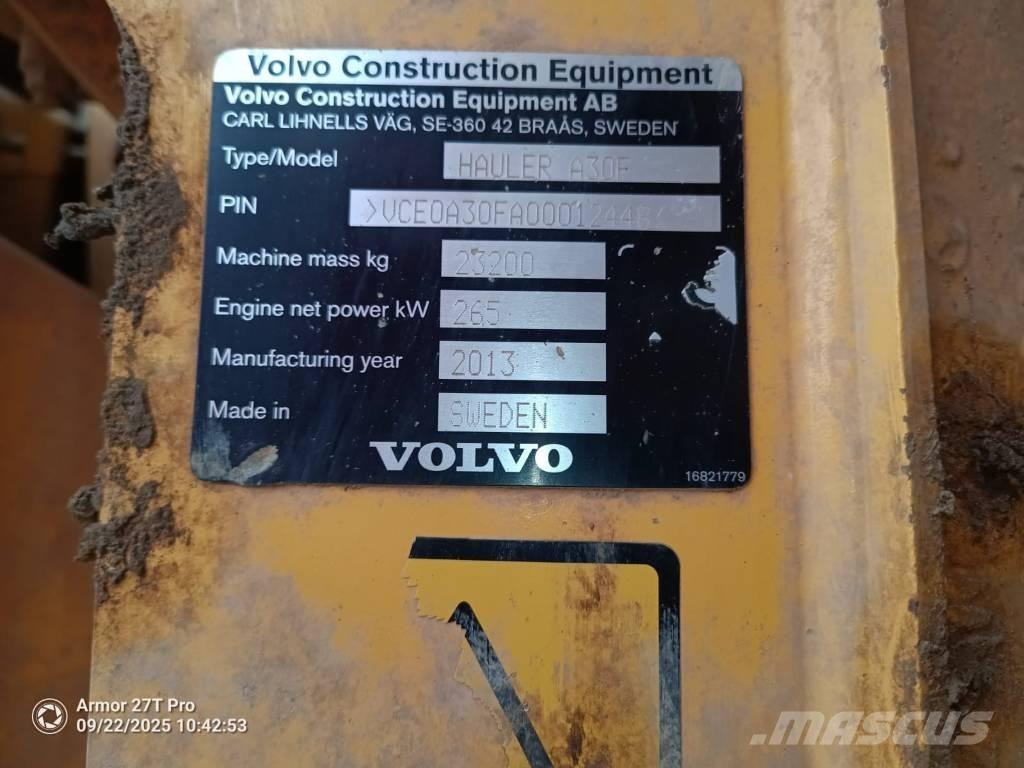 Volvo A 30 F Articulated Dump Trucks (ADTs)