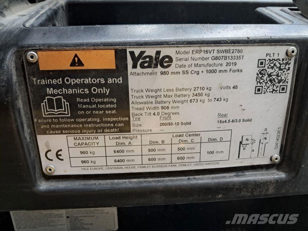 Yale ERP16VT Electric forklift trucks