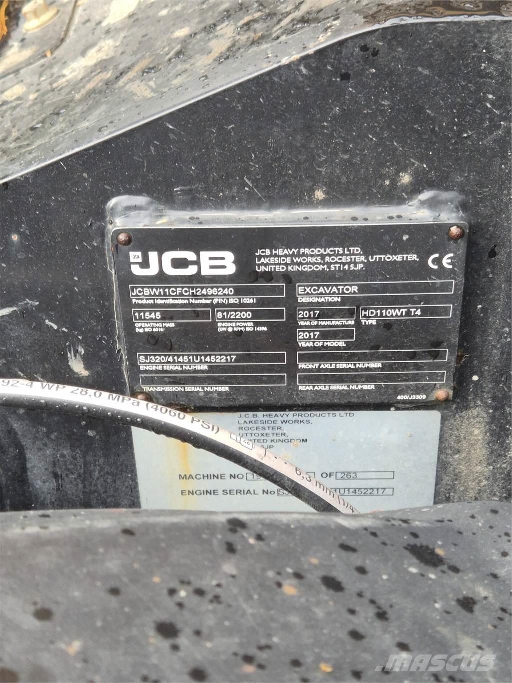 JCB 110W Hydradig Wheeled excavators