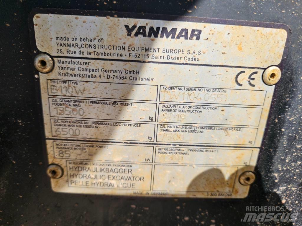 Yanmar B 110 W Backhoe loaders