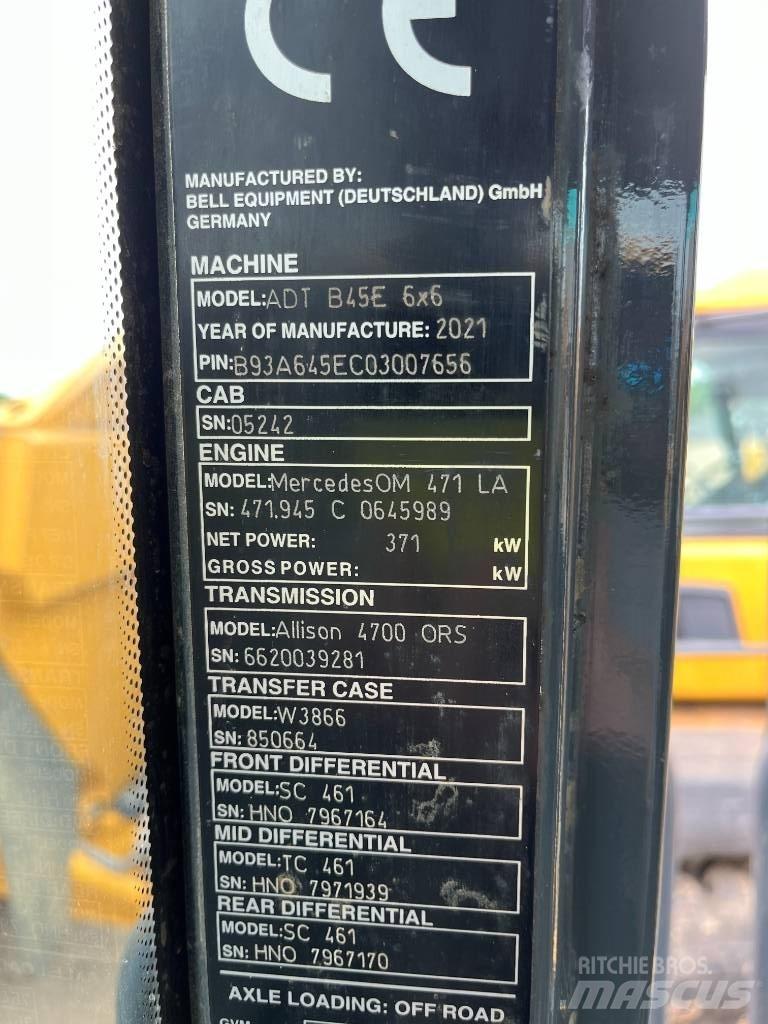 Bell B45E Articulated Dump Trucks (ADTs)