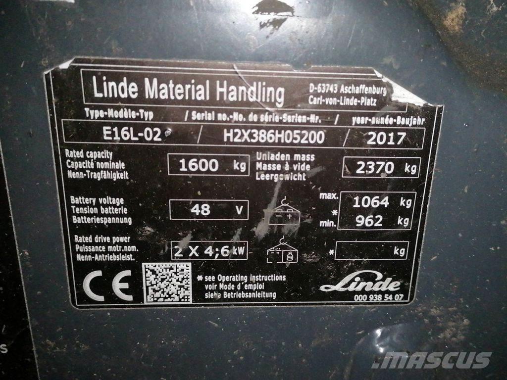 Linde E16L-02 Electric forklift trucks