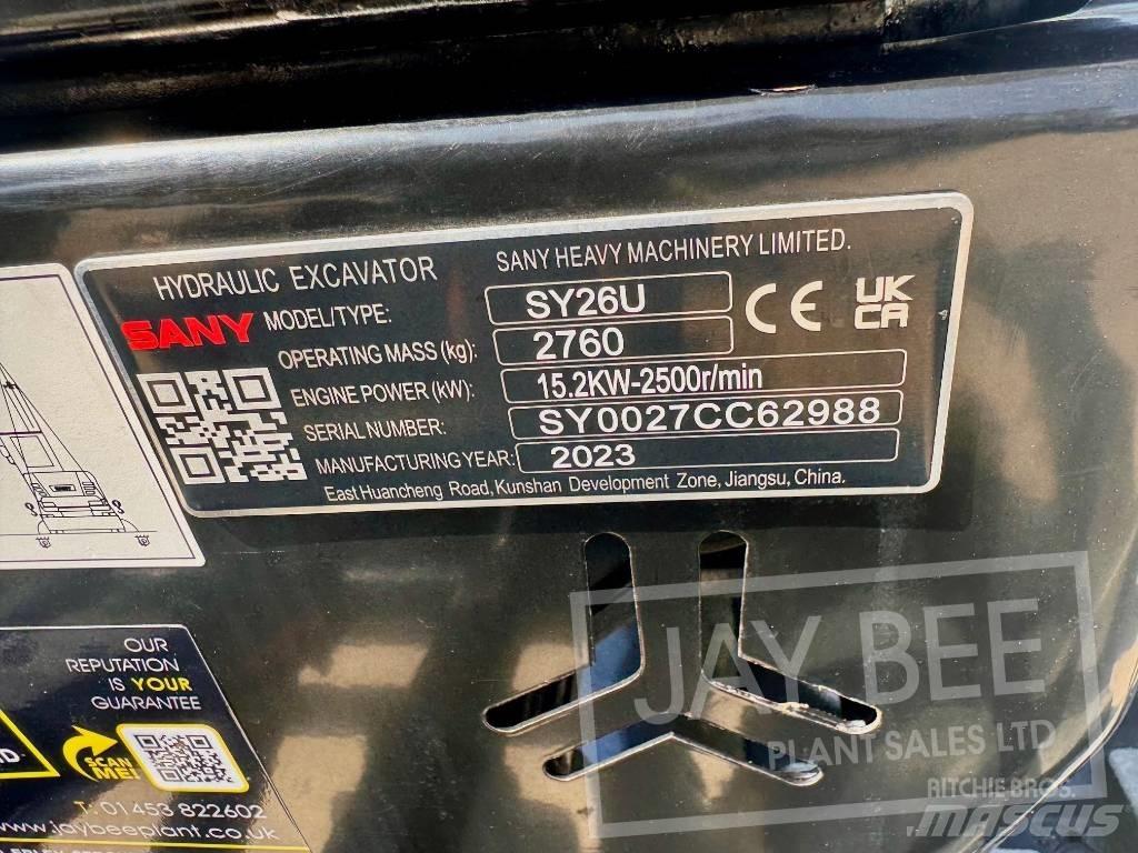 Sany SY 26 U Mini excavators < 7t (Mini diggers)