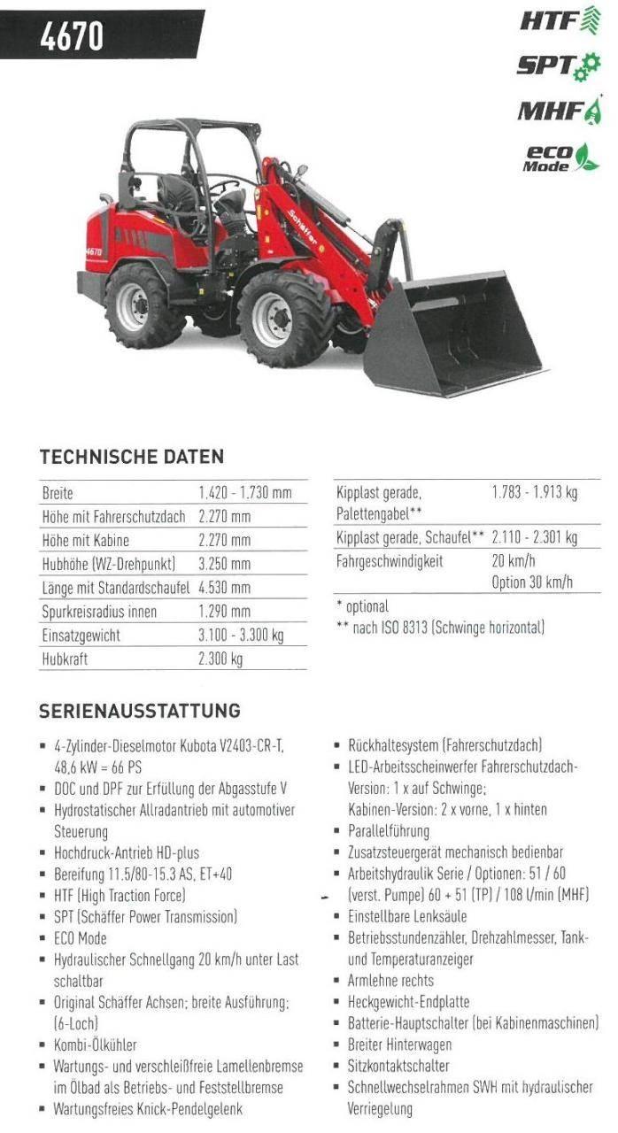 Schäffer 4670 Mini loaders