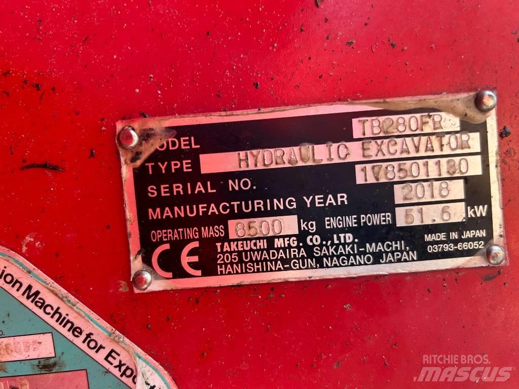 Takeuchi TB280FR Midi excavators  7t - 12t