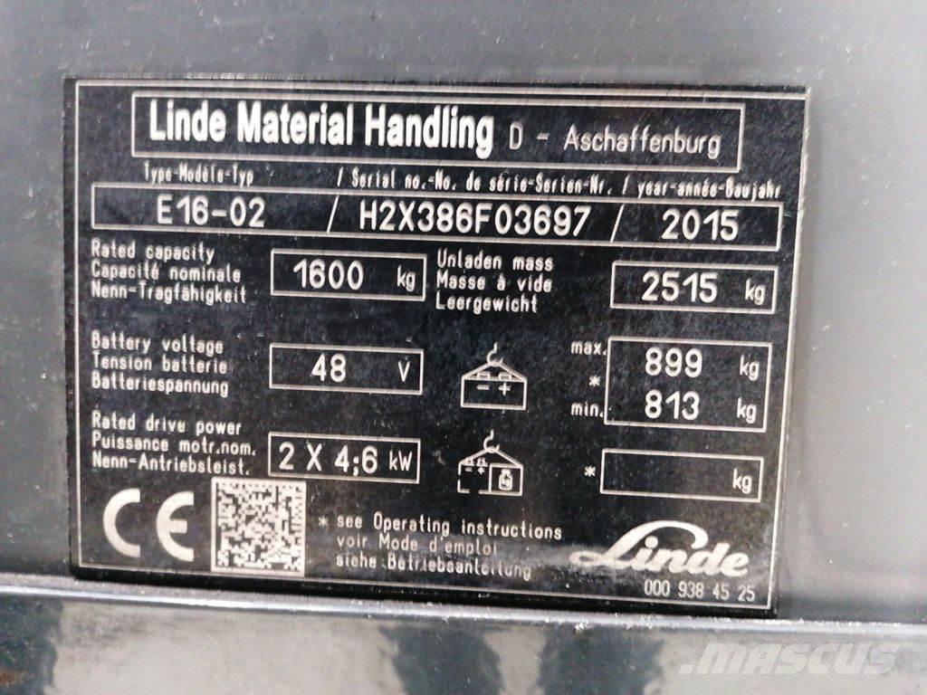 Linde E16-02 Electric forklift trucks