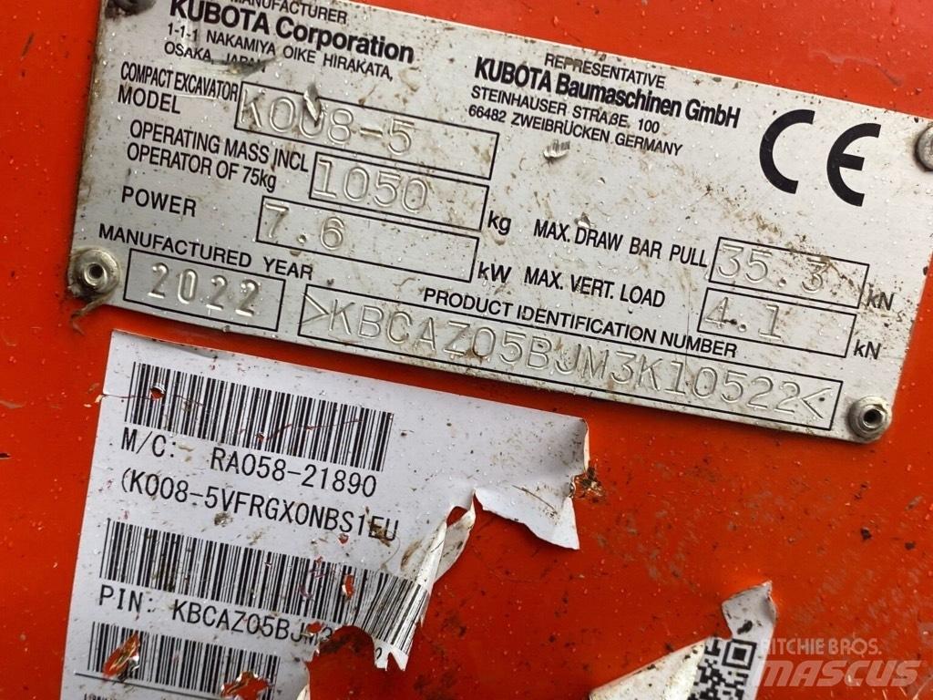 Kubota K008-5 Mini excavators < 7t (Mini diggers)