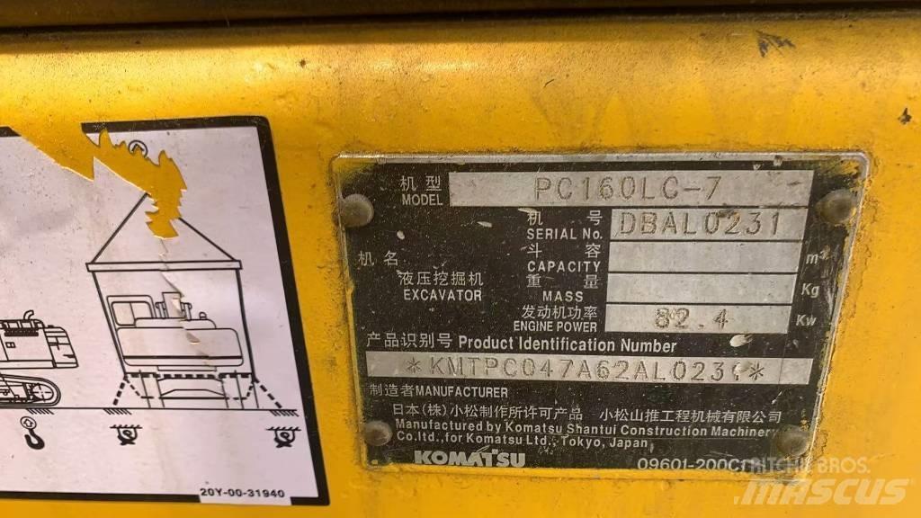 Komatsu PC 160 LC Crawler excavators