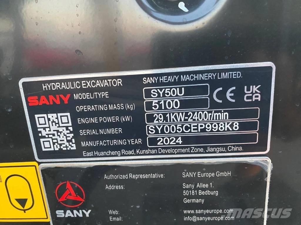 Sany SY 50 U Mini excavators < 7t (Mini diggers)