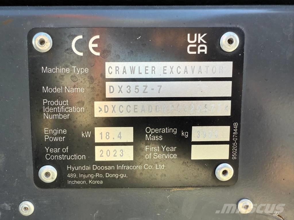 Develon DX 35 Z-7 Mini excavators < 7t (Mini diggers)