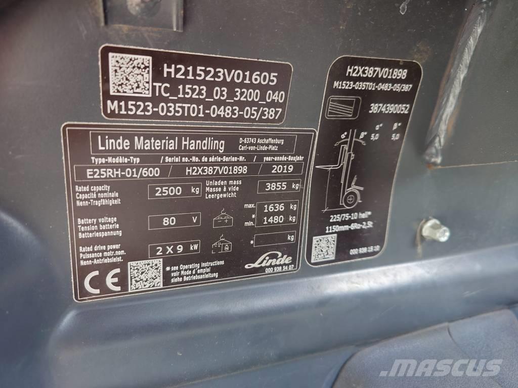Linde E25/600RH/387 Electric forklift trucks