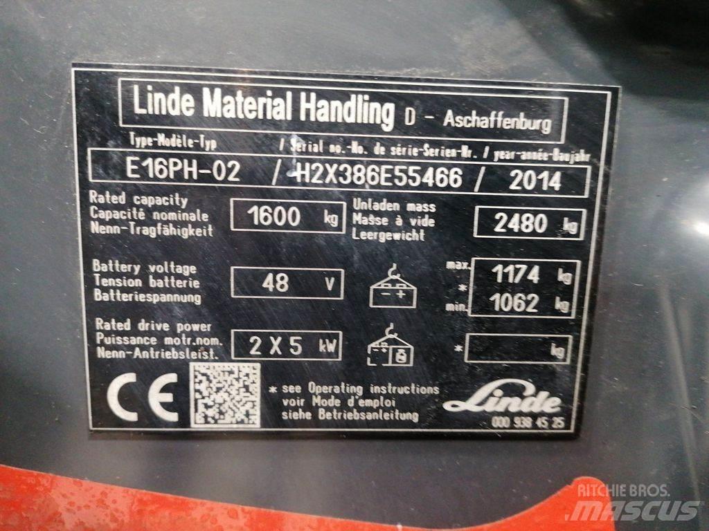 Linde E16PH-02 Electric forklift trucks