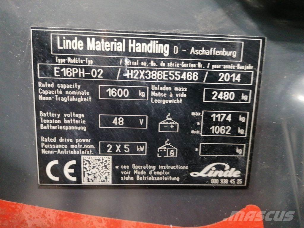 Linde E16PH-02 Electric forklift trucks
