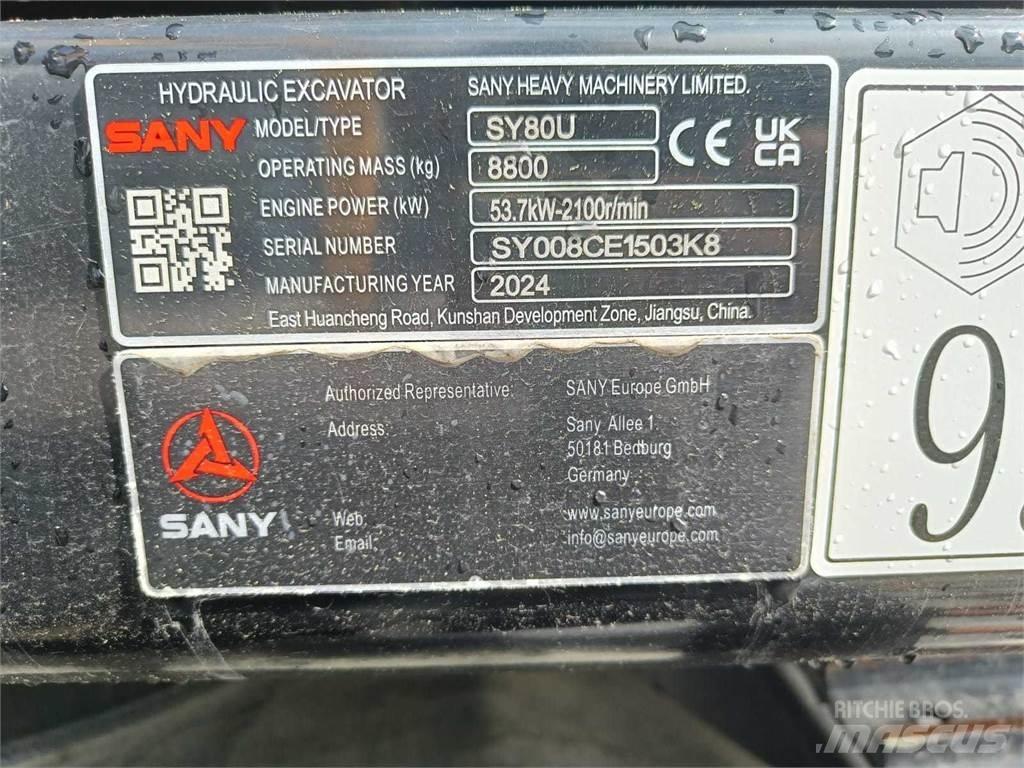 Sany SY80U Midi excavators  7t - 12t