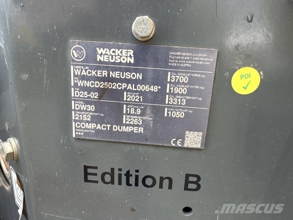 Wacker Neuson DW30 Site dumpers
