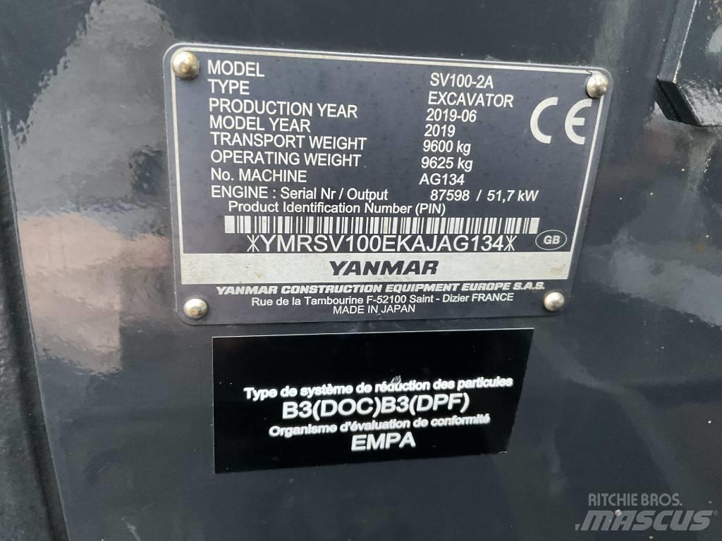 Yanmar SV100-2A Midi excavators  7t - 12t